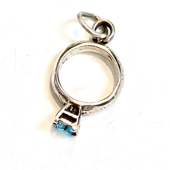March Birthstone Sterling Silver Jewelry Charm #aquamarine CZ - Picture 4 of 4